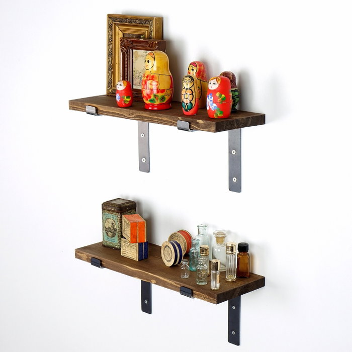 Hanah Home Lam003 Estantería Decorativa de Pared de Madera y Metal (2 Piezas) Hanah Home Lam003 Estantería Decorativa de Pared de Madera y Metal (2 Piezas)